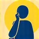 Symbol einer Person am Telefon